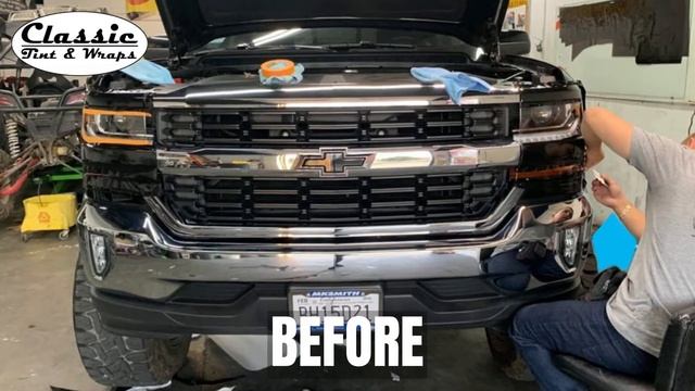 Chevrolet Silverado Truck Chrome Delete done by Classic Tint and Wraps in Riverside CA custom vinyl смотреть онлайн