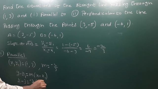Eq'n of line passing through (1,3) & (i) parallel to (ii) perpendicular to the line passing @EAG смотреть онлайн
