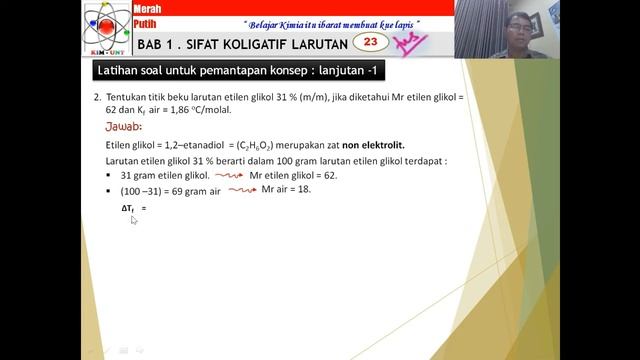 KIMIA XII Part 10. Latihan Soal Penurunan Titik Beku Larutan | Non Elektrolit смотреть онлайн