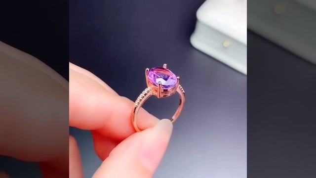 Oval Cut, 8x10mm, 100% Natural Amethyst Ring, Wedding/Engagement, February Birthstone, Only $39.20 смотреть онлайн