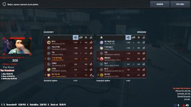 Plutony z widzami Tier V-X po trzy bitewki + jedna za trzy wygrane :D - World of Tanks Blitz смотреть онлайн