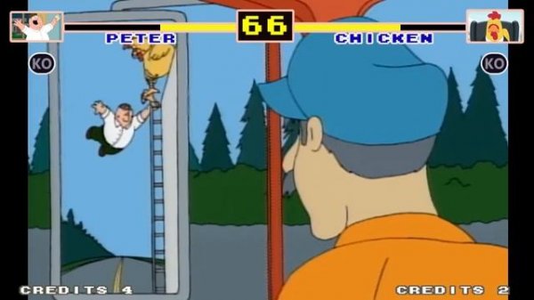 Peter Griffin vs Ernie Chicken with Healthbars | Family Guy (1999)