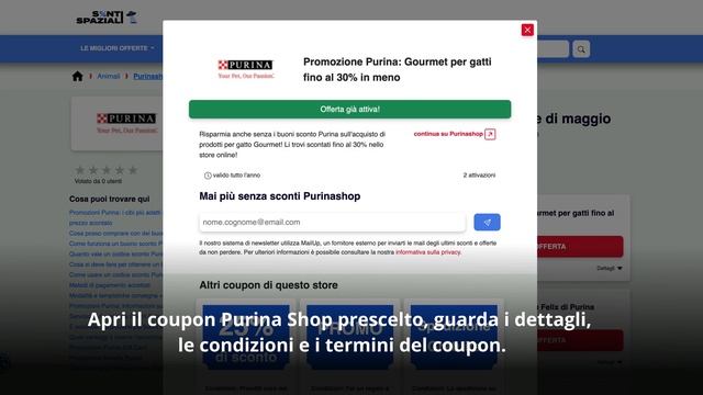 Come ottenere il massimo risparmio con il codice sconto Purina Shop su scontispaziali.it! смотреть онлайн