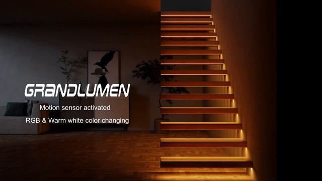 RGB & WW Color Changing LED Stair Lighting Kit, Cascading and Motion Sensor Activated смотреть онлайн
