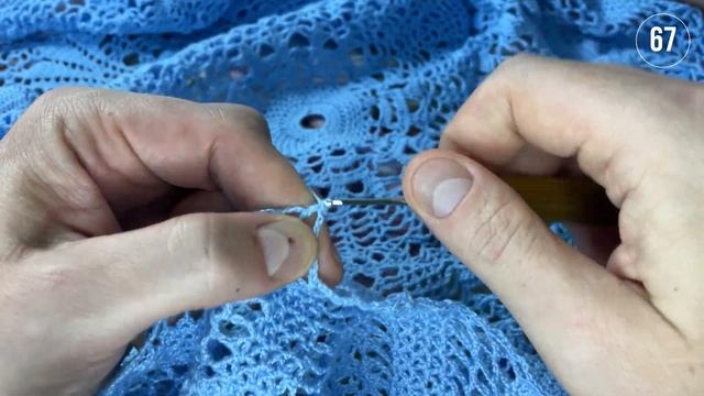 Скатерть крючком, Самира, часть 6 из 7 (64-72 ряд)