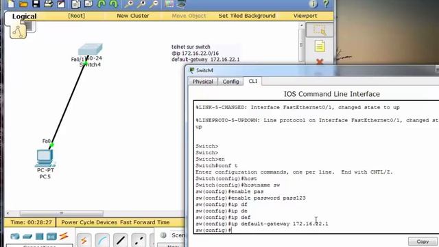 configuration de telnet sur commutateur cisco смотреть онлайн