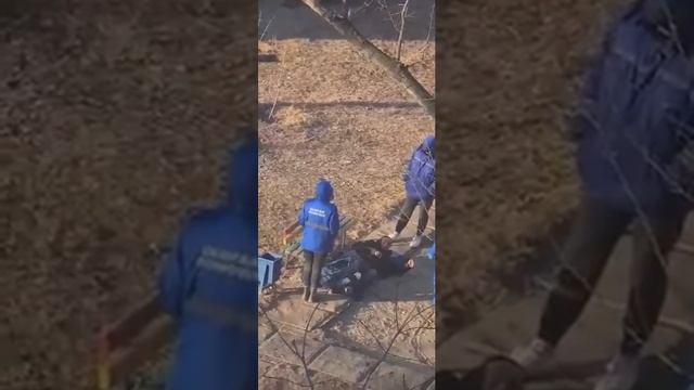 Бригада врачей скорой помощи в Волгограде пинками попыталась разбудить пьяного жителя. смотреть онлайн