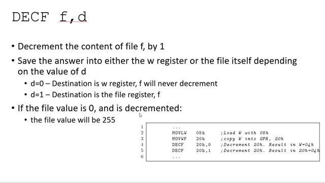 The INCF, DECF, CLRF and CLRW instructions for the PIC16 micro смотреть онлайн