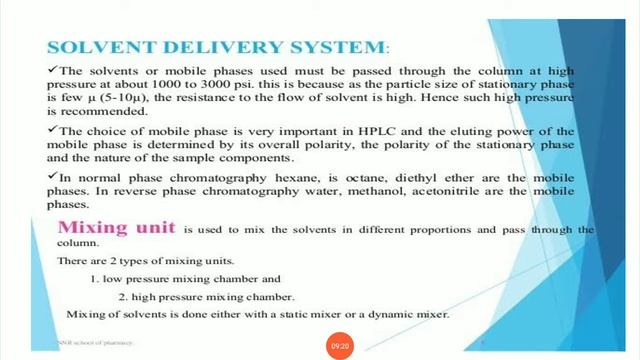 Instrumentation of HPLC, CHEMISTRY, ELECTIVE PAPER, VIDEO - 9 смотреть онлайн