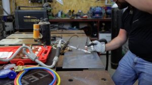 Опресовка трубки кондиционера после Тиг сварки аргоном | Cebora WInTig 180M