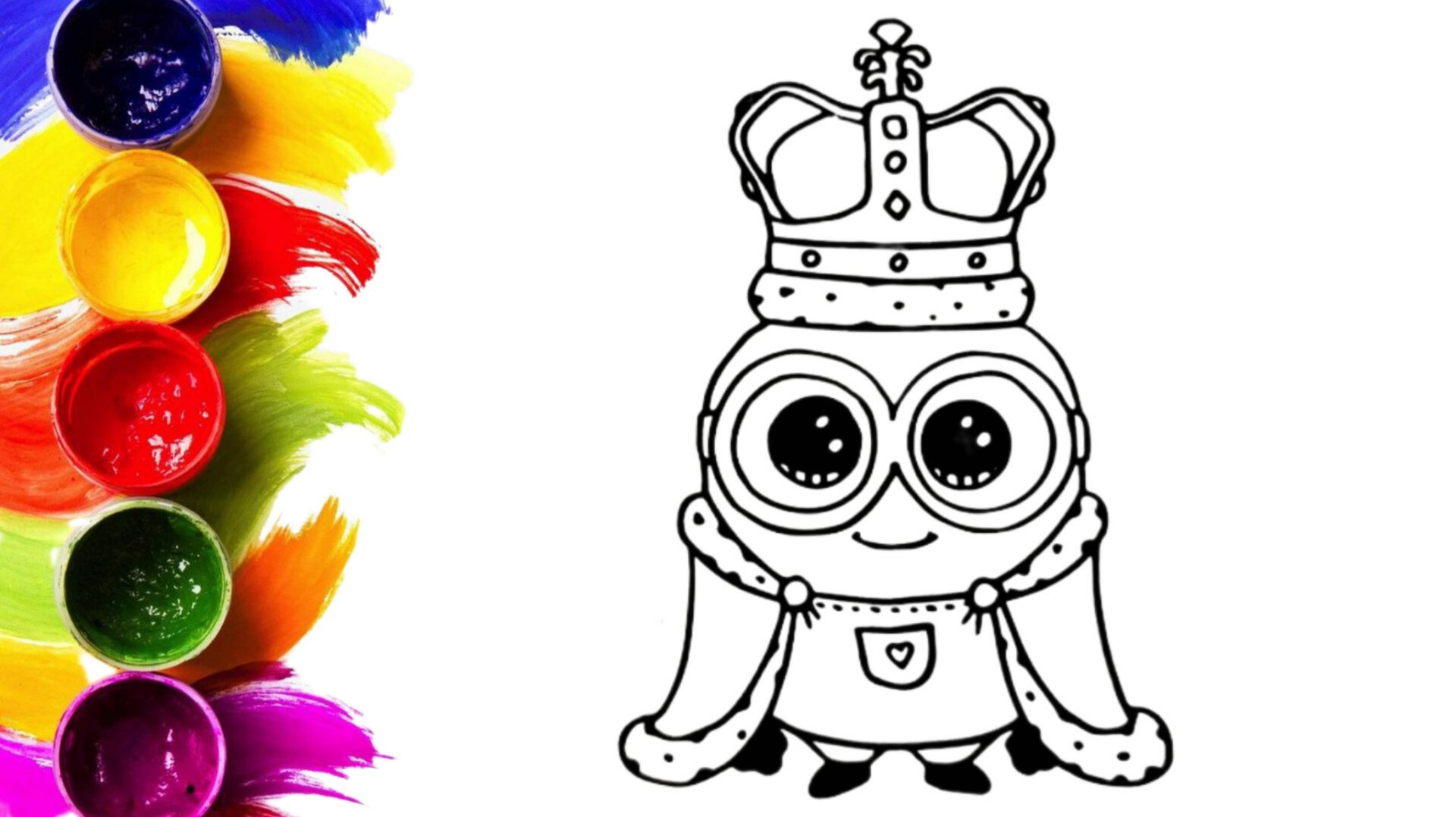 Как нарисовать Миньона Короля раскраска для детей смотреть онлайн