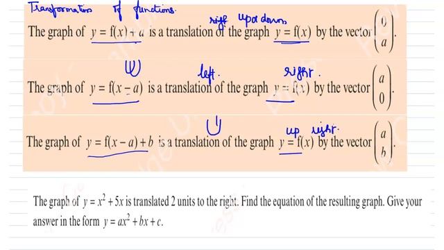 Chapter 2#Transformation of functions#Example 2.11#The graph of 5 2 = + y x x is translated 2 unit смотреть онлайн