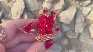 Кораблик из бисера / объёмное бисероплетение / корабль из бисера / как плести из бисера