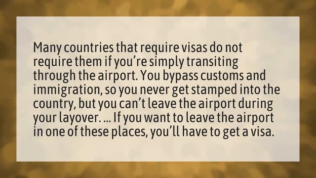 Do you need a transit visa if you don't leave the airport? смотреть онлайн