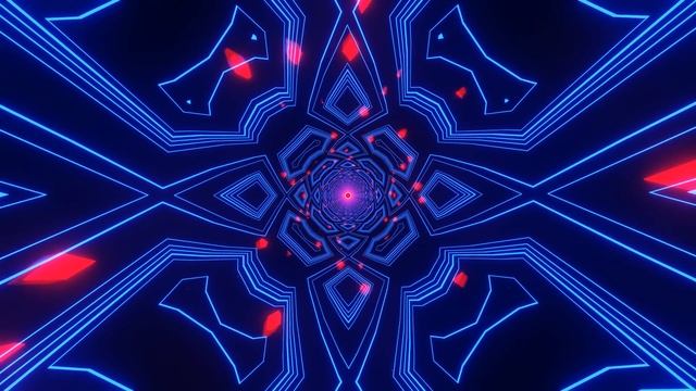VJ LOOP NEON Blue Red Tunnel Abstract Background Video Simple Lines Pattern 4k Screensaver смотреть онлайн