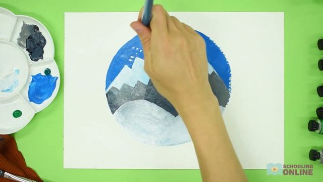 How to Make a Snowy Mountain Painting смотреть онлайн
