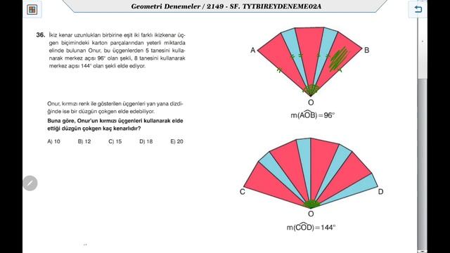 BİREY YAYINLARI TYT 2 DENEME GEOMETRİ ÇÖZÜMLERİ смотреть онлайн
