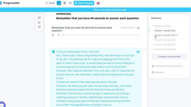 EGE Course speaking Variants 1-5 (new) смотреть онлайн