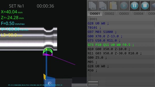 G73 pattern repeating cycle example ,Cnc Program Fanuc Control @SOLUTIONCNC смотреть онлайн