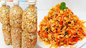 САЛАТ КОТОРЫМ СРАЗИТЕ ВСЕХ! ГОСТИ ОТ НЕГО В ВОСТОРГЕ!САЛАТ ИЗ ПРОРОСШИХ БОБОВ МАШ!ПРОРАЩИВАЕМ ФАСОЛЬ