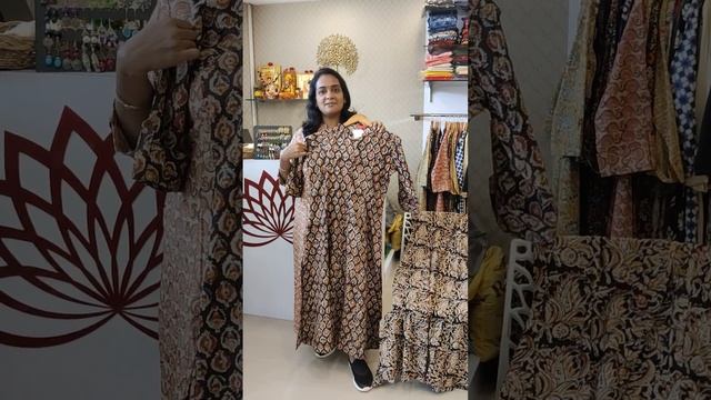 A line princess cut kurti Kalamkari cotton @raagtrends смотреть онлайн