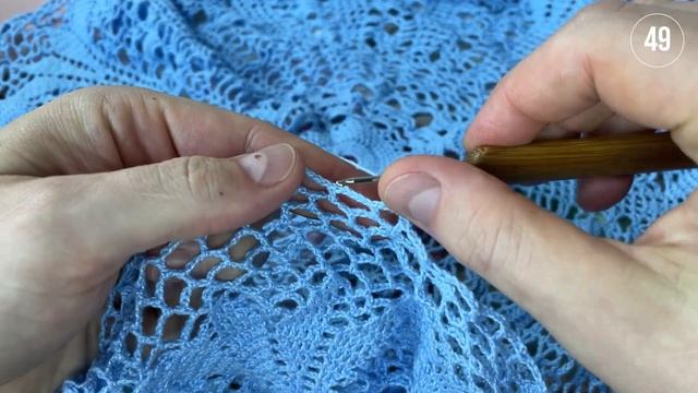 Скатерть крючком, Самира, часть 4 из 7 (45-52 ряд)