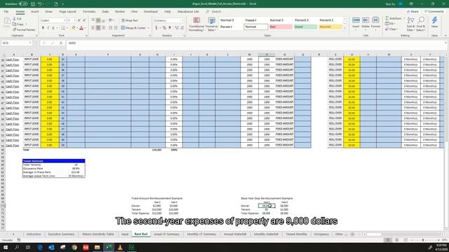 5 - ARGUS Excel Model - Rent Roll Section - Reimbursement - Real Estate Financial Modeling смотреть онлайн