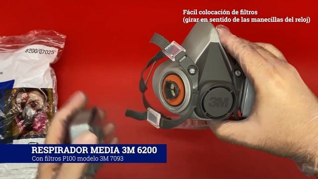 Respirador media cara 3M 6200 con filtros P100 modelo 7093 смотреть онлайн