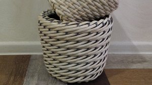 Плетение кашпо из ротанга