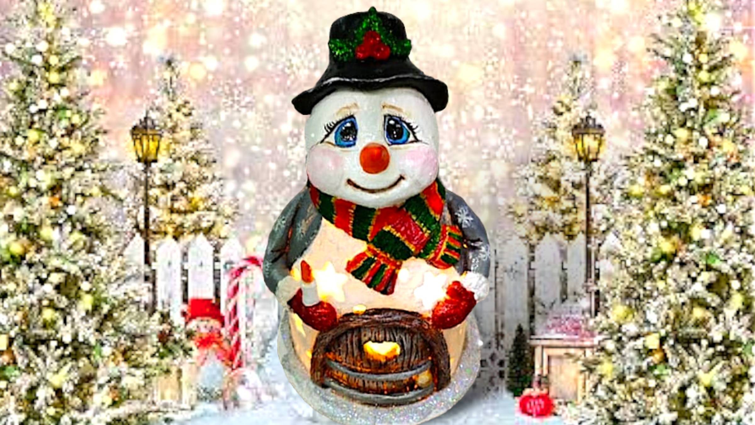 Снеговик. Новогодние поделки. DIY. смотреть онлайн