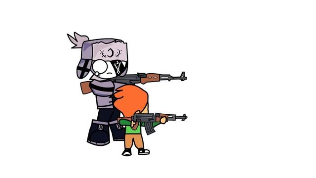 Ruv teaches Baby Pico to shoot [Mid Fight Masses Animation] Ruv x Sarv смотреть онлайн