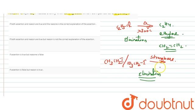 Assertion: Alkyl halides form alkenes when heated above `300^(@)`C Reason `Ch_(3)CH_(2)` смотреть онлайн
