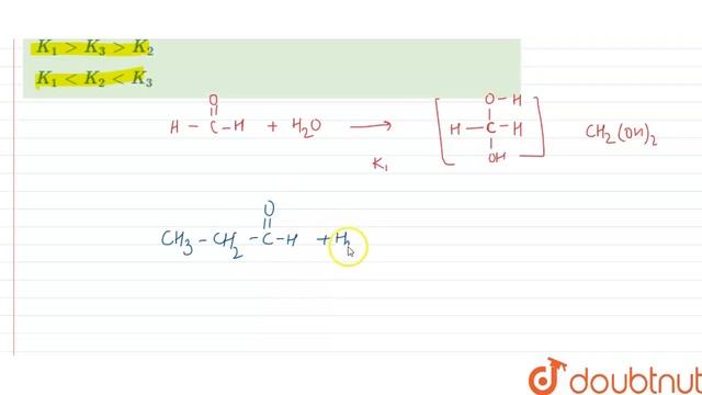 H_(2)CO + H_(2)O overset(K_(1))larrrarr H_(2)C(OH)_(2) CH_(3)CH_(2)CHO + H_(2)O overset(K_(2))lt... смотреть онлайн