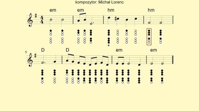 Flażolet - łatwe Muzykowanie 109 Taniec Eleny Tempo 120