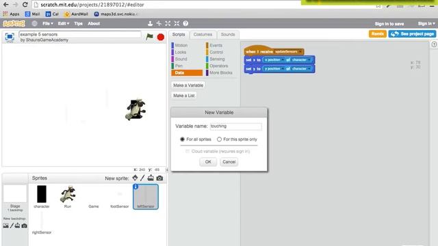 Platform game physics in Scratch - Section 2: Collision Detection - Shaun's Game Academy Module 2.1 смотреть онлайн