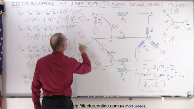 Electrical Engineering: Ch 13: 3 Phase Circuit (12 of 42) What is the Line Voltage=? Y-Y System смотреть онлайн