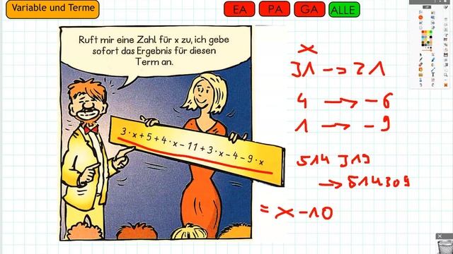 Stunde am 25.01.2021 - Klasse 7 - Mathe - Malpunkt weglassen und Terme zusammenfassen смотреть онлайн