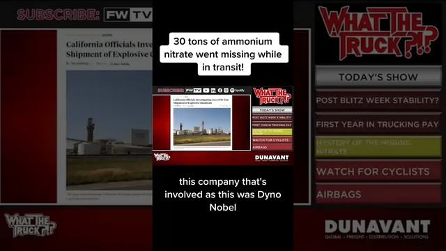 60,000lbs of ammonium nitrate goes missing during transit! смотреть онлайн