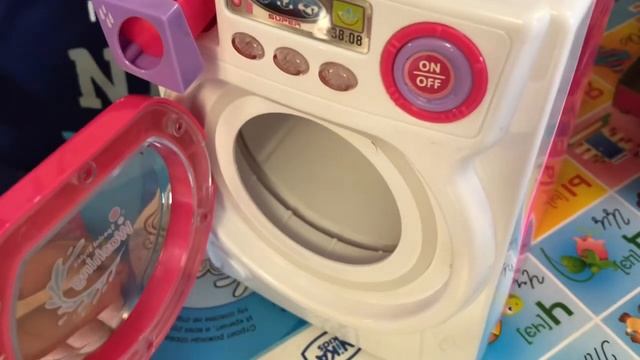 Распаковка игрушек . Детская стиральная машина