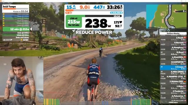 Zwift - 3x12 Tempo смотреть онлайн