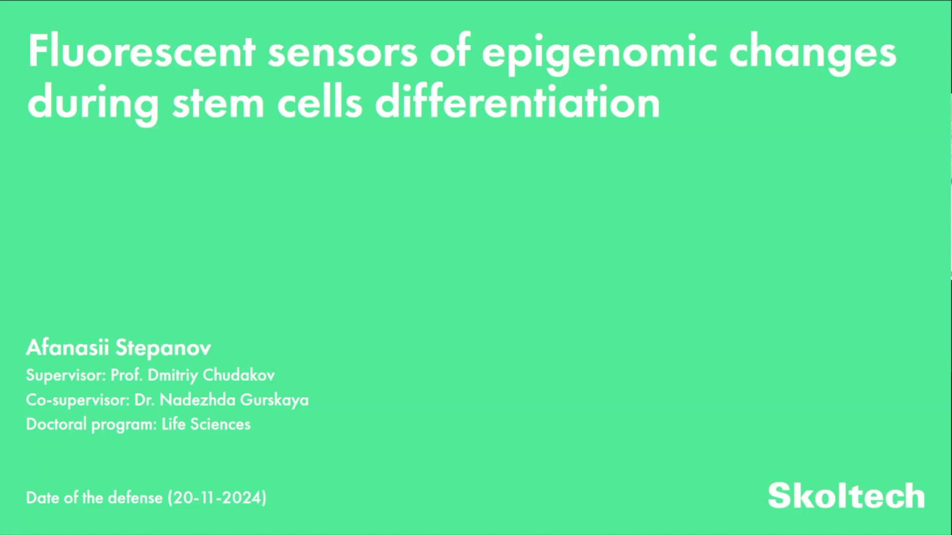 PhD Thesis Defense. Afanasii Stepanov