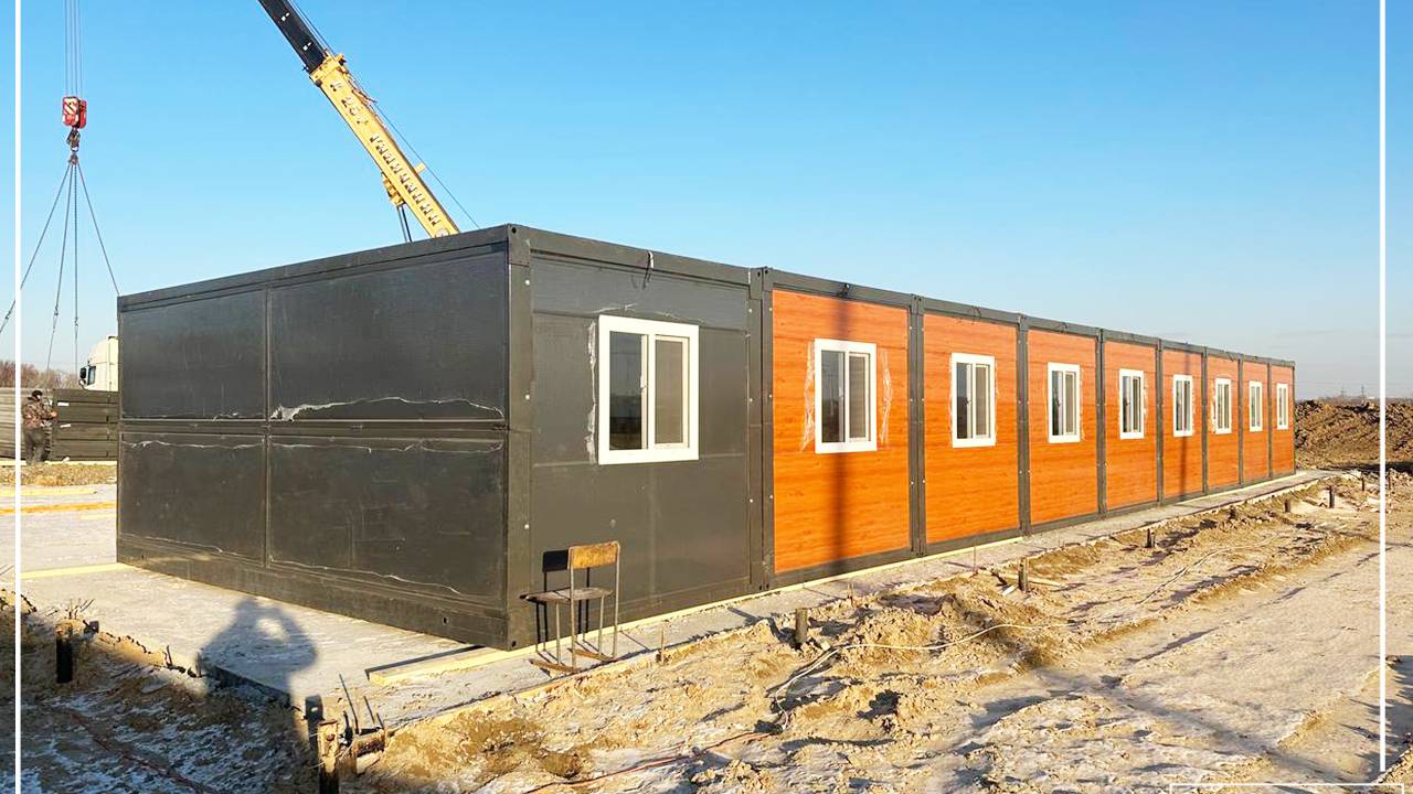 Модульное здание из складных бытовок типа "Бабочка" смотреть онлайн