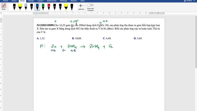 3112202110509 Cho 16,25 gam Zn vào 200ml dung dịch FeSO4 1M, sau phản ứng thu được m gam смотреть онлайн