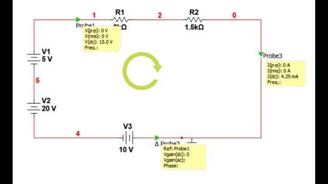 Multisim 10 - Multiple Series DC Voltage Sources смотреть онлайн