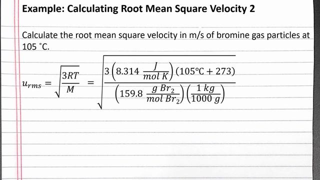 CHEM 101 - Calculating Root Mean Square Velocity 2 смотреть онлайн