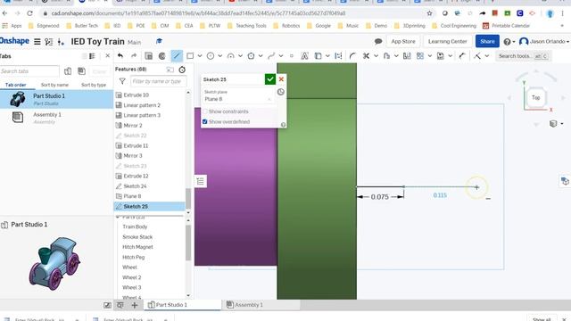 Linkage Peg, IED Toy Train, CAD Model Onshape смотреть онлайн