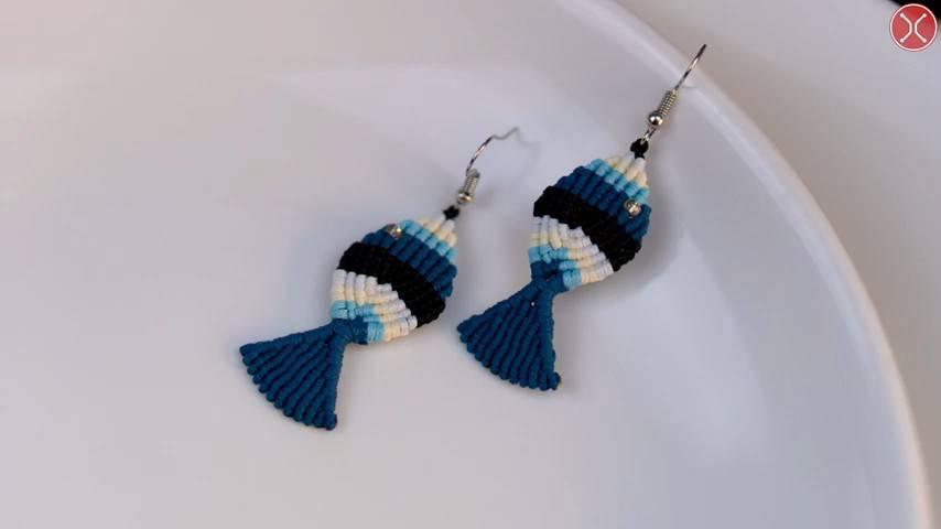 Macrame tutorial： How to Make Macrame fish 🐟🐟🐟 Earrings (Beginner-Friendly) - step by step смотреть онлайн