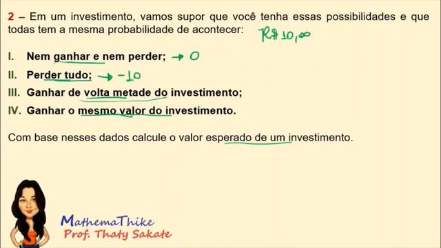 Valor Esperado ou Esperança Matemática смотреть онлайн