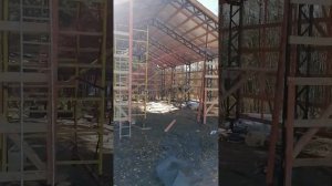 Ангар / Амбар 8х12 метров металлические фермы с доской.