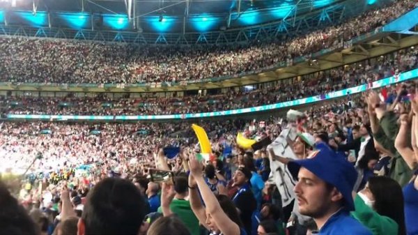 Fantastico! Freed from desire! Amazing singing. In Wembley stadium before extra time in euro final